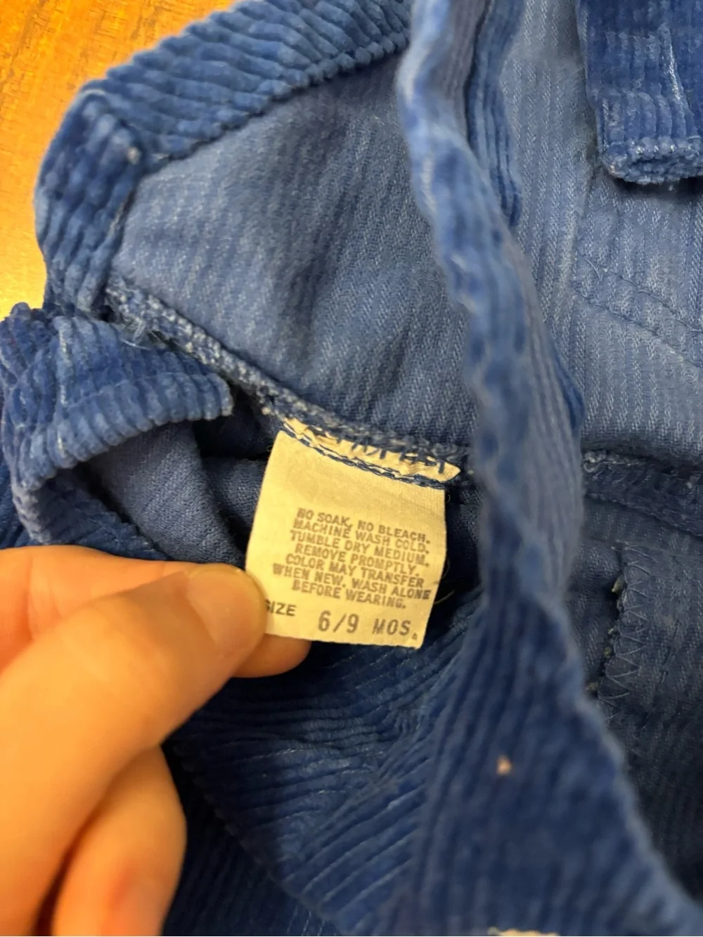 Osh Kosh B’Gosh Vintage Blue Corduroy Footed Bib Overalls